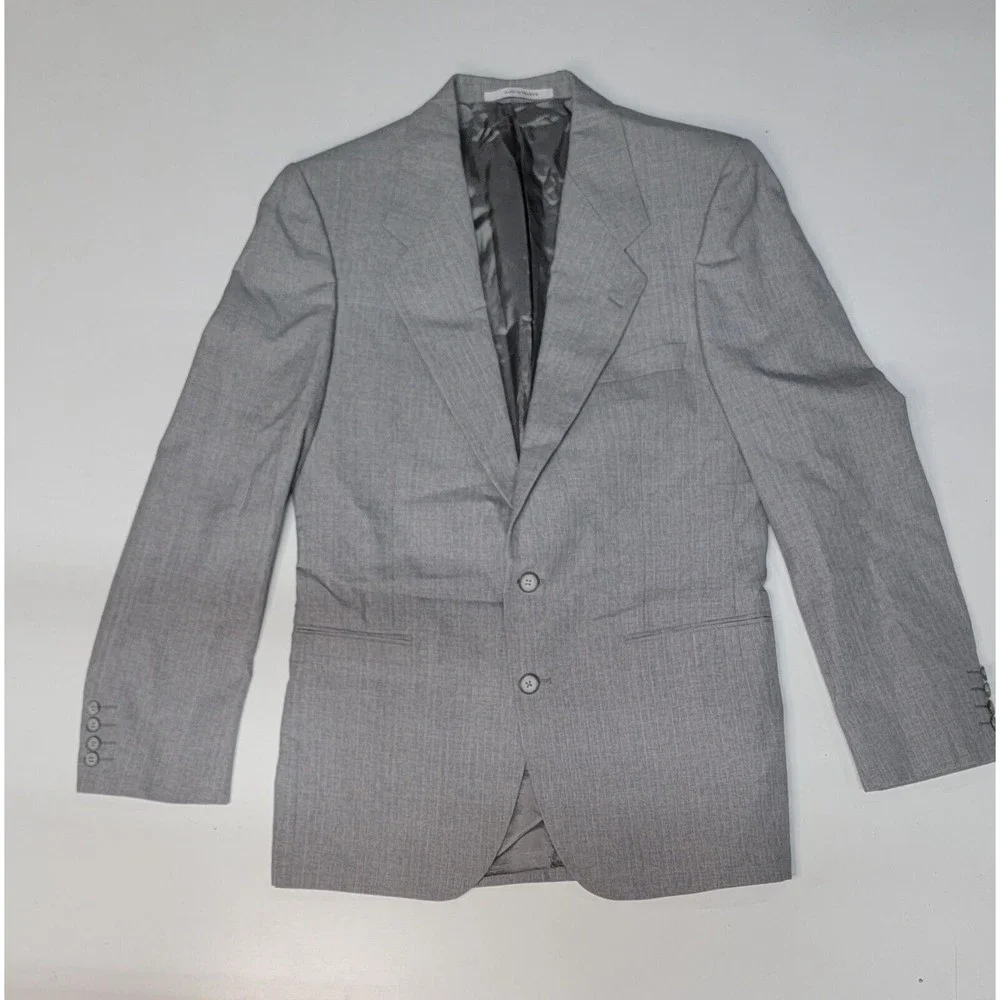 Yves Saint Laurent YSL Made in France Vintage Wool‎ Jacket in Gray Size 39 R